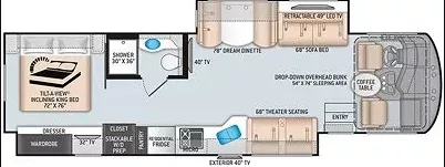 37' 2020 Thor Miramar 35.2 w/2 Slides Floorplan
