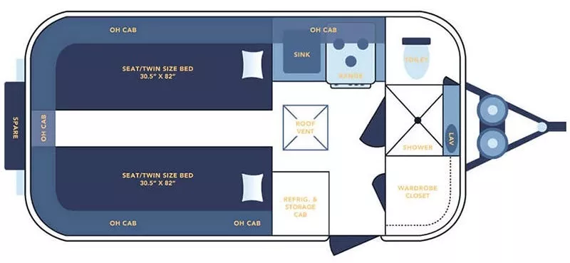 18' 2023 Casita Deluxe 17 INDEPENDENCE Floorplan