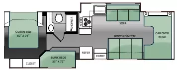 32' 2013 Thor Four Winds 31A w/2 Slides - Bunk House Floorplan