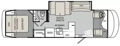 34' 2000 National RV Sea Breeze 1340 w/Slide Floorplan