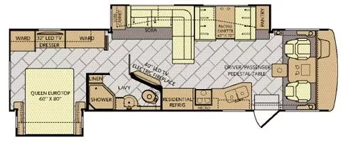 34' 2017 Fleetwood Bounder 33C w/2 Slides Floorplan