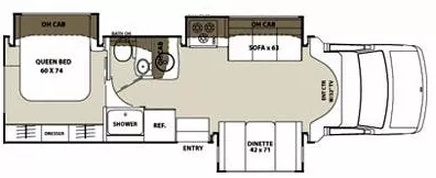30' 2012 Coachmen Concord 300TS w/3 Slides Floorplan