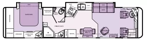 38' 2003 Monaco Beaver Monterey SEACLIFF 350hp Cummins w/2 Slides Floorplan
