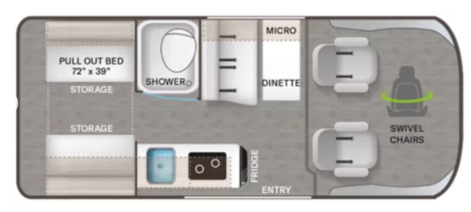 17' 2023 Thor Scope 18A Floorplan