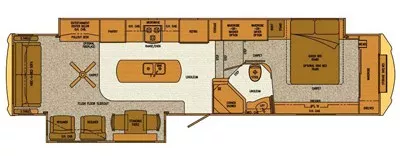 38' 2015 Evergreen RV Lifestyle Luxury LS37CKSL w/3 Slides & Generator Floorplan