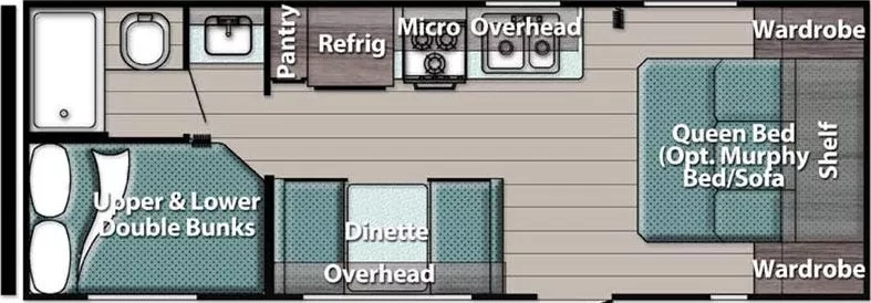 26' 2021 Gulf Stream Kingsport 248BH - Bunk House Floorplan