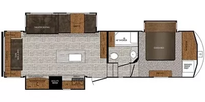 33' 2018 Forest River Prime Time Crusader 315RST w/3 Slides Floorplan