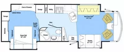 36' 2012 Winnebago Adventurer 35P w/3 Slides Floorplan