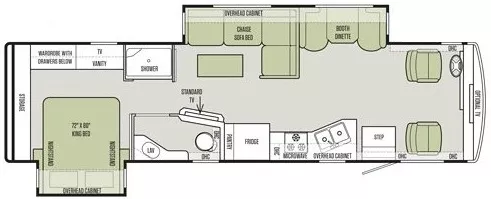 35' 2015 Tiffin Allero Open Road 32SA w/2 Slides Floorplan