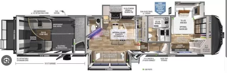 45' 2024 Brinkley RV Model G 4000 w/3 Slides - Toy Hauler Floorplan