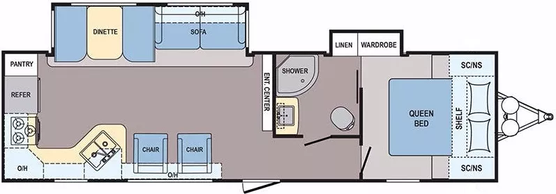 34' 2017 Dutchmen Coleman Lantern Lite 2915RK w/2 Slides Floorplan