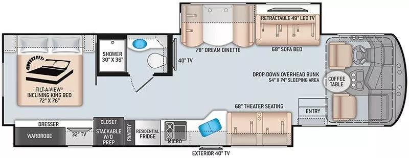37' 2020 Thor Miramar 35.2 w/2 Slides Floorplan