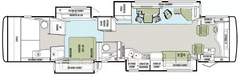40' 2013 Tiffin Phaeton 40QBH 380hp Cummins w/4 Slides Floorplan