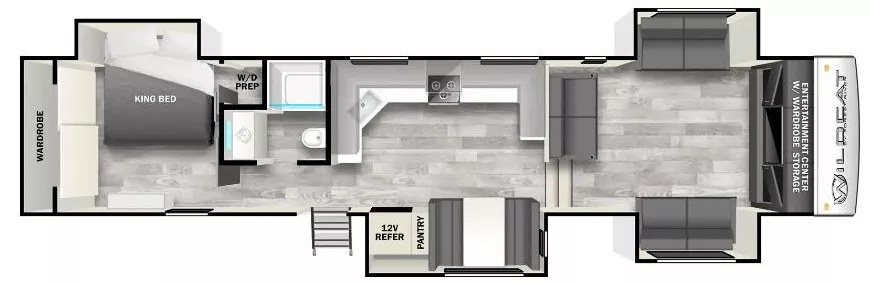 43' 2024 Forest River Wildcat 35FL w/4 Slides Floorplan