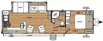 35' 2015 Forest River Wildwood 282RK w/Slide Floorplan