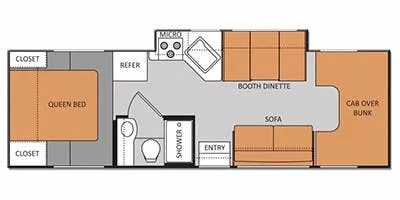 30' 2014 Thor Four Winds 28Z w/Slide Floorplan