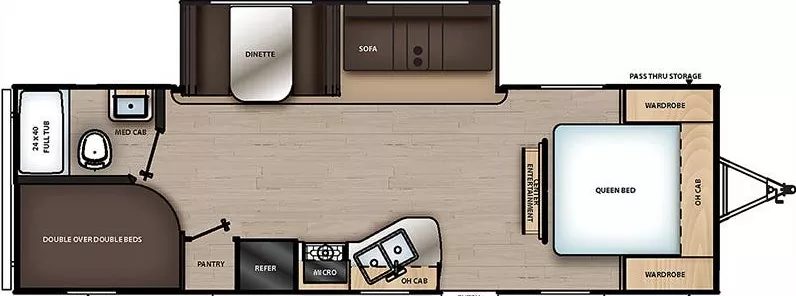 30' 2021 Forest River Coachmen Catalina Summit 261BHS w/Slide Floorplan