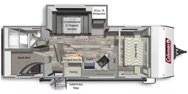 30' 2023 Dutchmen Coleman Lantern 242BH w/Slide - Bunk House Floorplan