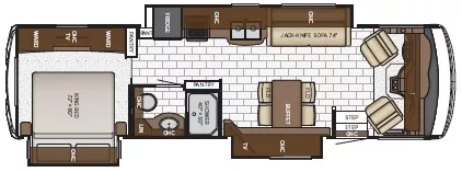 32' 2020 Newmar Bay Star 3226 w/3 Slides Floorplan