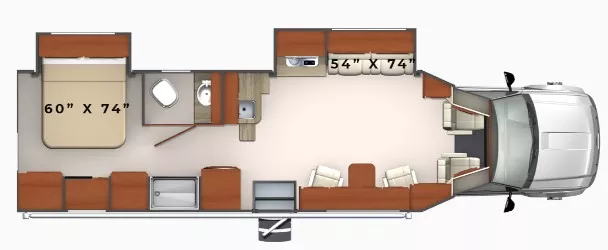 31' 2012 Phoenix Cruiser 2910D w/2 Slides Floorplan