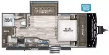 25' 2022 Grand Design Transcend Xplor 200MK w/Slide Floorplan