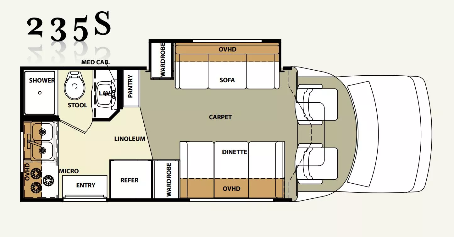 24' 2004 Forest River Lexington Gts 235 w/Slide Floorplan