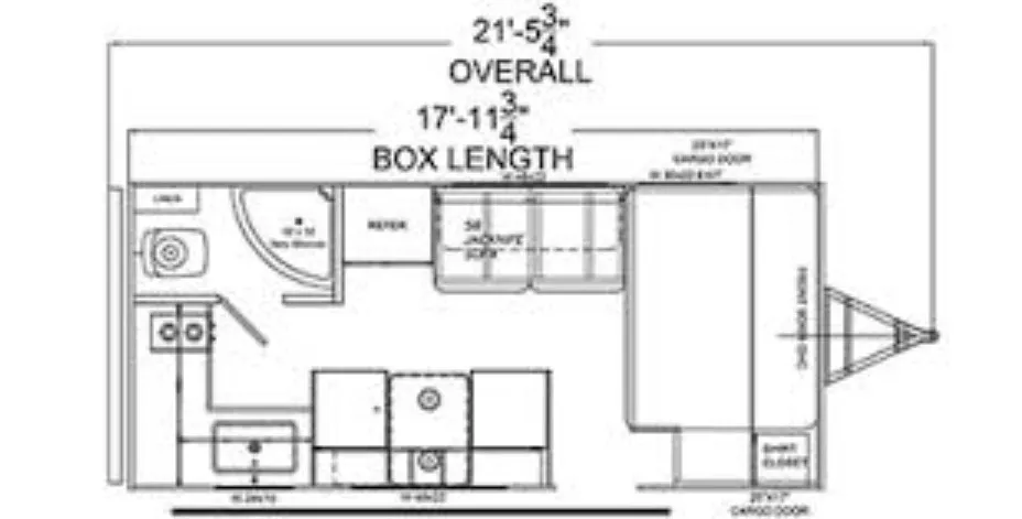 21' 2024 Riverside RV Retro 185RK Floorplan