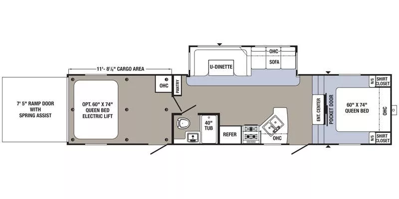 37' 2016 Forest River Palomino M-351THSS w/Slide - Toy Hauler Floorplan