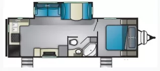 25' 2019 Heartland Mallard M25 w/Slide Floorplan