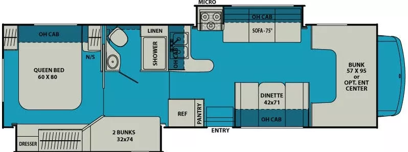 32' 2016 Coachmen Leprechaun 320BH w/2 Slides - Bunk House Floorplan