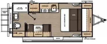 22' 2020 Forest River Catalina Expedition 192RB Floorplan