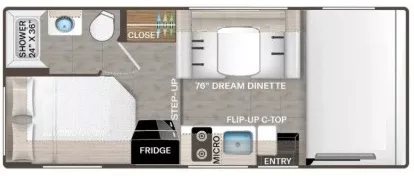 21' 2014 Thor Freedom Elite M21c 21C Floorplan