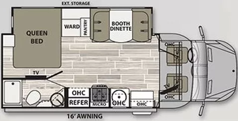 24' 2019 Dynamax Isata 24FW w/Slide Floorplan