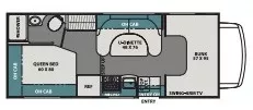 24' 2019 Forest River Coachmen Leprechaun 210QB Floorplan
