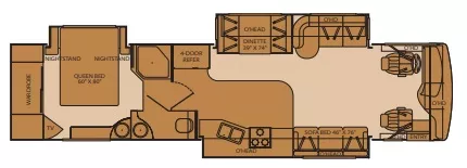 38' 2006 Fleetwood Expedition 38S 300hp Caterpillar w/3 Slides Floorplan