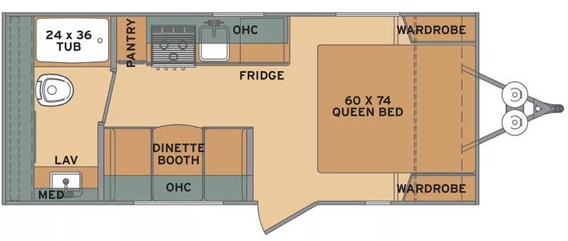 22' 2018 Forest River Shasta 18FQ Floorplan