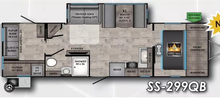 33' 2022 Crossroads Sunsettrail Super Lite 299QB w/Slide Floorplan