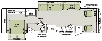 34' 2016 Tiffin Allegro Open Road 32SA w/2 Slides Floorplan