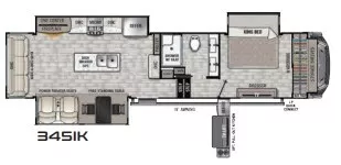 38' 2022 Forest River Cedar Creek 345IK w/3 Slides Floorplan
