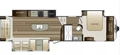 38' 2016 Keystone Cougar 333MKS w/3 Slides Floorplan