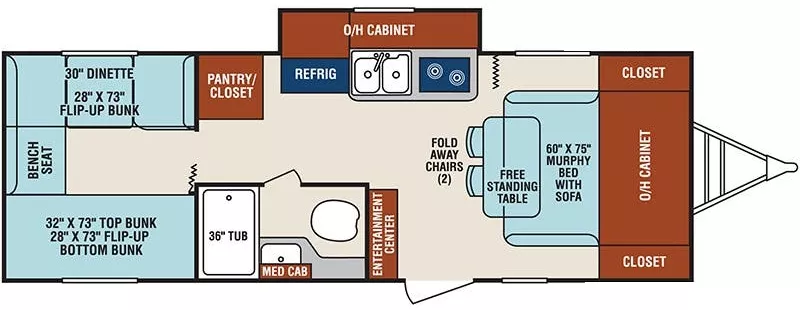 26' 2018 Venture RV Sonic 234VBH w/Slide - Bunk House Floorplan