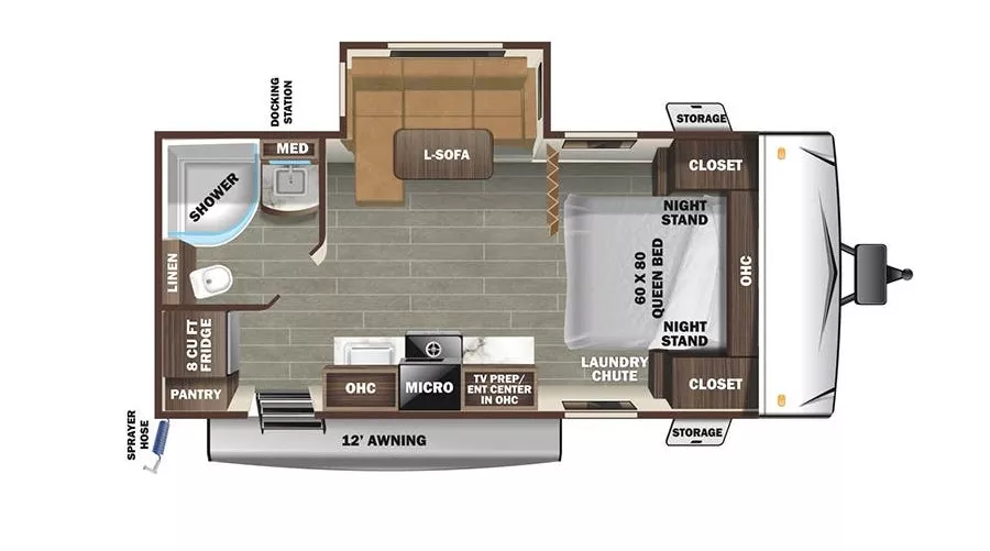 23' 2022 Starcraft Super Lite 212FB w/Slide Floorplan
