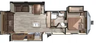 35' 2017 Highland RV Light 293RLS w/3 Slides Floorplan