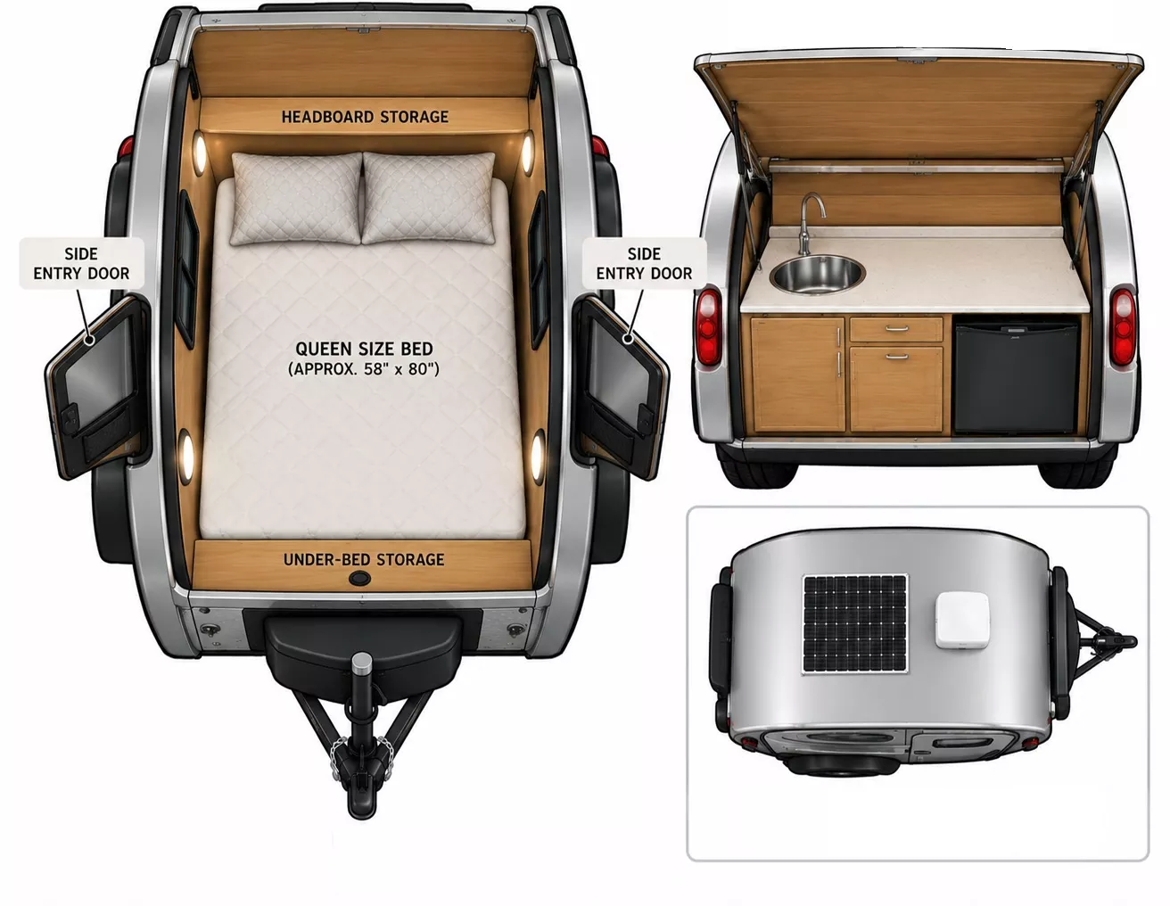 14' 2017 Little Guy Silver Shadow 5X10 Floorplan