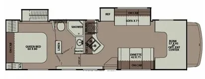 33' 2015 Forest River Coachmen Leprechaun 317SA w/2 Slides Floorplan