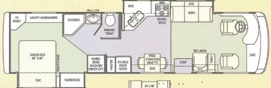 36' 2003 Jayco Firenza 35-L w/2 Slides Floorplan