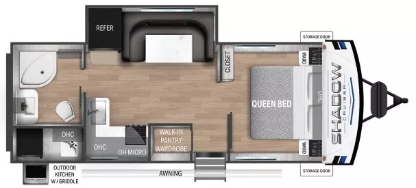 28' 2021 Cruiser RV Shadow Cruiser 239RBS w/Slide Floorplan