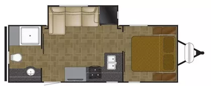 27' 2018 Heartland North Trail 22CRB w/Slide Floorplan