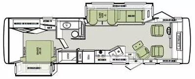 34' 2013 Tiffin Allegro Open Road 32CA w/2 Slides Floorplan