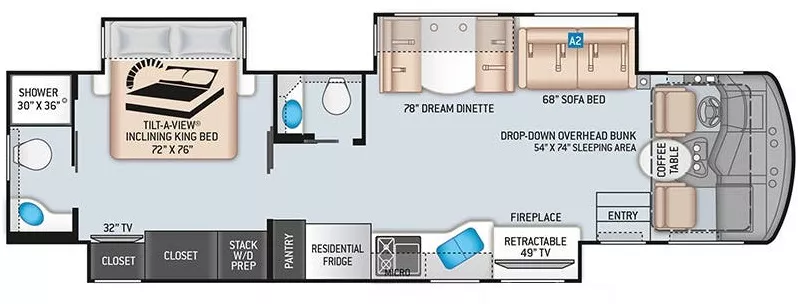 39' 2022 Thor Challenger 37FH w/3 Slides Floorplan